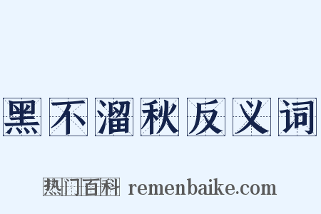 黑不溜秋反义词是什么意思的图片